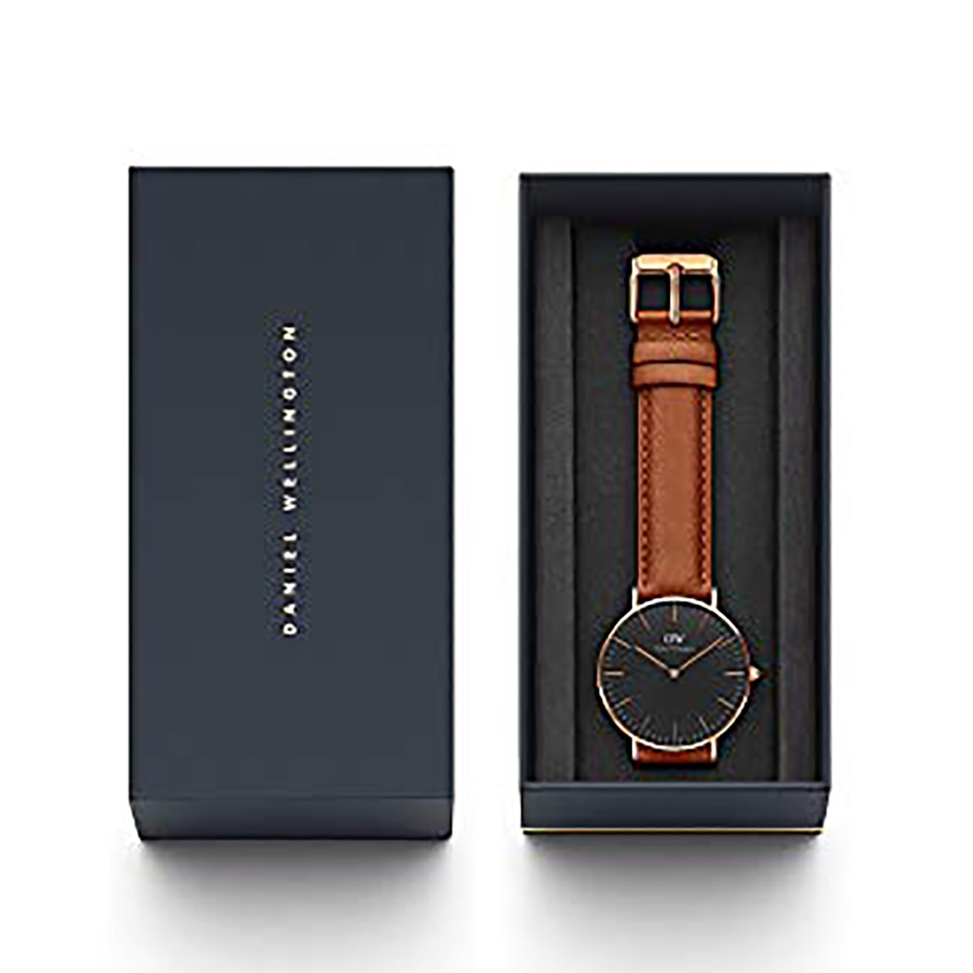 Orologio Classic Durham Pelle Marrone Unisex Nero 36mm DW00100138 DANIEL WELLINGTON Joyello